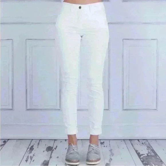 Luisa Cerano Soft Raw Hem Skinny Jeans White Size 8 - Picture 1 of 13